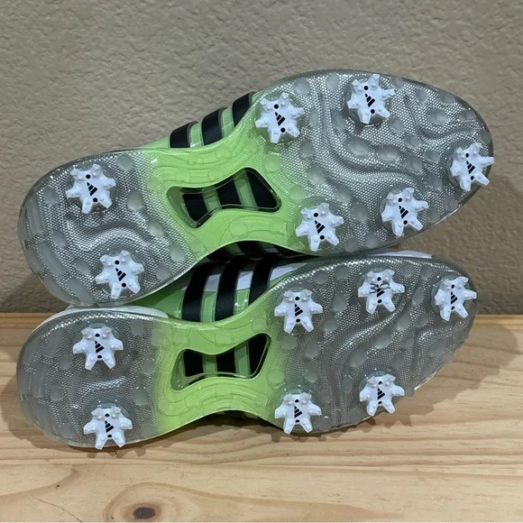 Sz 9 adidas Women’s TOUR360 24 Boost Golf Shoes IF0259 New white black green - Picture 4 of 8